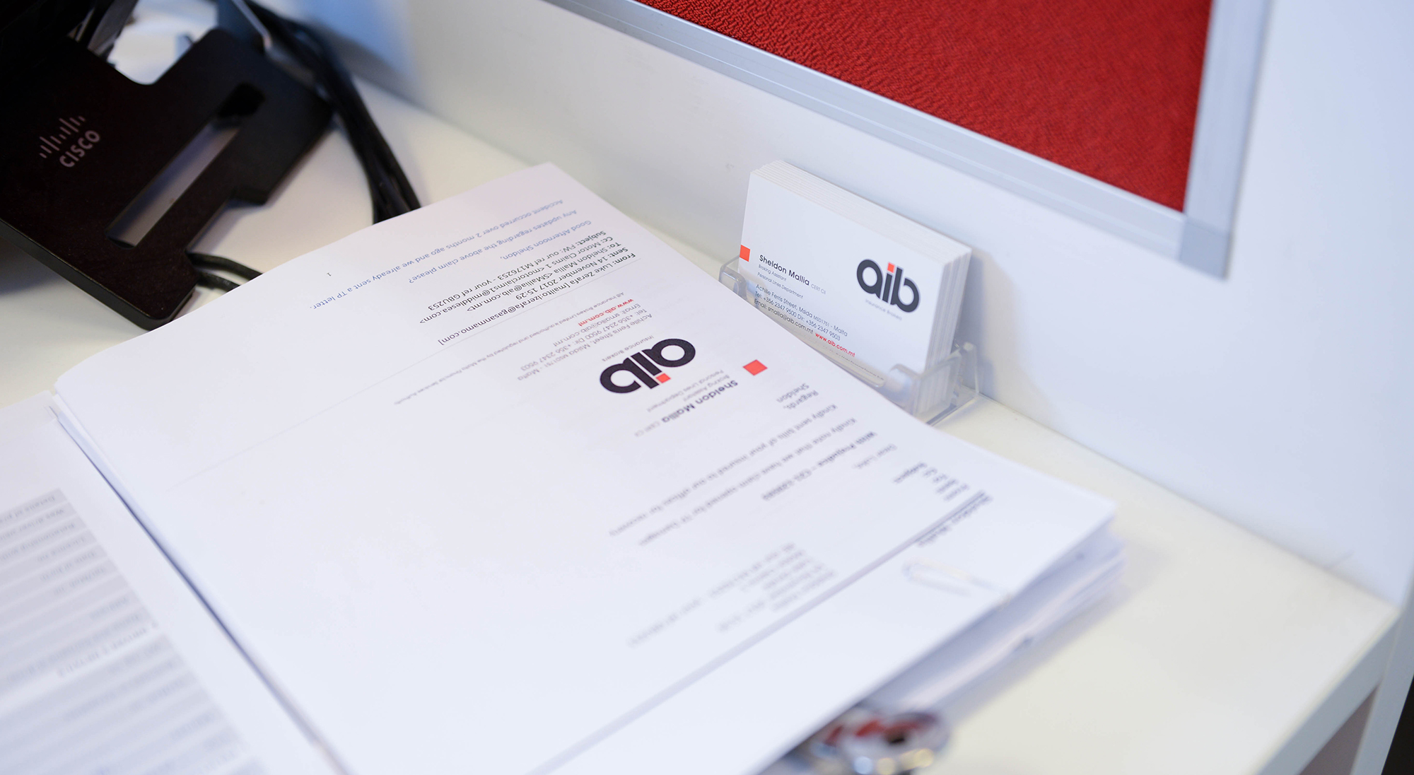 AIB Insurance Offices Merchandise Business Cards & Letter Head